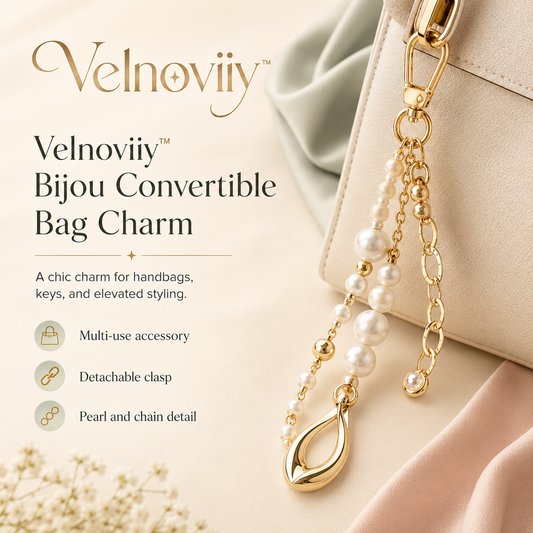 Velnoviiy™ Bijou Convertible Bag Charm - Pearl Chain Purse Accessory and Keychain
